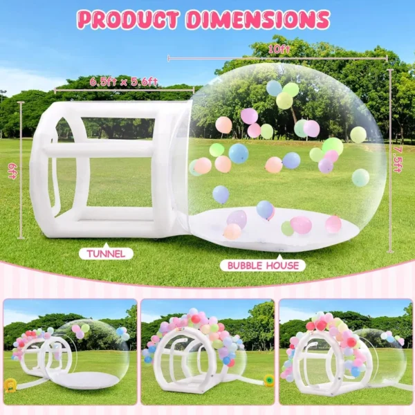 10FT Commercial Grade Bubble Balloon House PVC Bubble Tent for Kids Birthday Party, Weddings, Christmas Party - Image 2