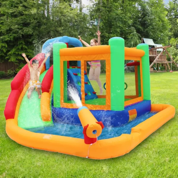 13.5' x 13.7' Bounce House with Water Slide and Air Blower