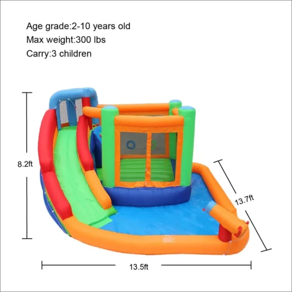 13.5' x 13.7' Bounce House with Water Slide and Air Blower - Image 2