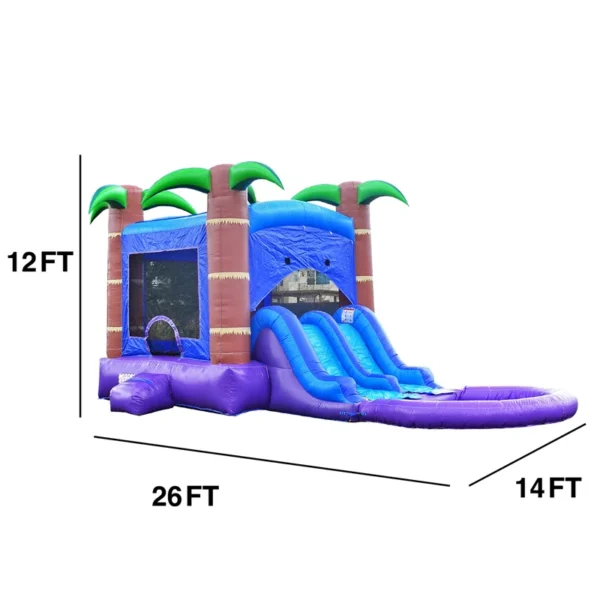 HeroKiddo Enchanted Forest Commercial Grade Bounce House Water Slide (with Blower and Pool) - Image 2