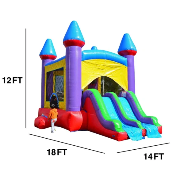 HeroKiddo Jelly Bean Commercial Grade Bounce House with Slide (with Blower), No Pool - Image 2