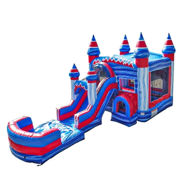 Jump Orange Flash Commercial Grade Bounce House Water Slide for Kids (with Pool and Blower)