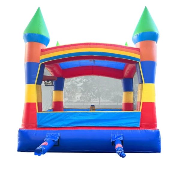 Pogo Bounce House Crossover Inflatable Bounce House, Commercial Grade Party Playhouse Deluxe Rainbow Unit & Blower, For Kids & Toddlers, Backyard Outdoor Jump Fun, w/ Stakes & Storage Bag 13x12x14.5ft - Image 2