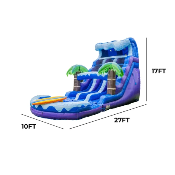 XJUMP 17 ft Surf Beach Commercial Grade Water Slide (with Blower and Pool) - Image 2
